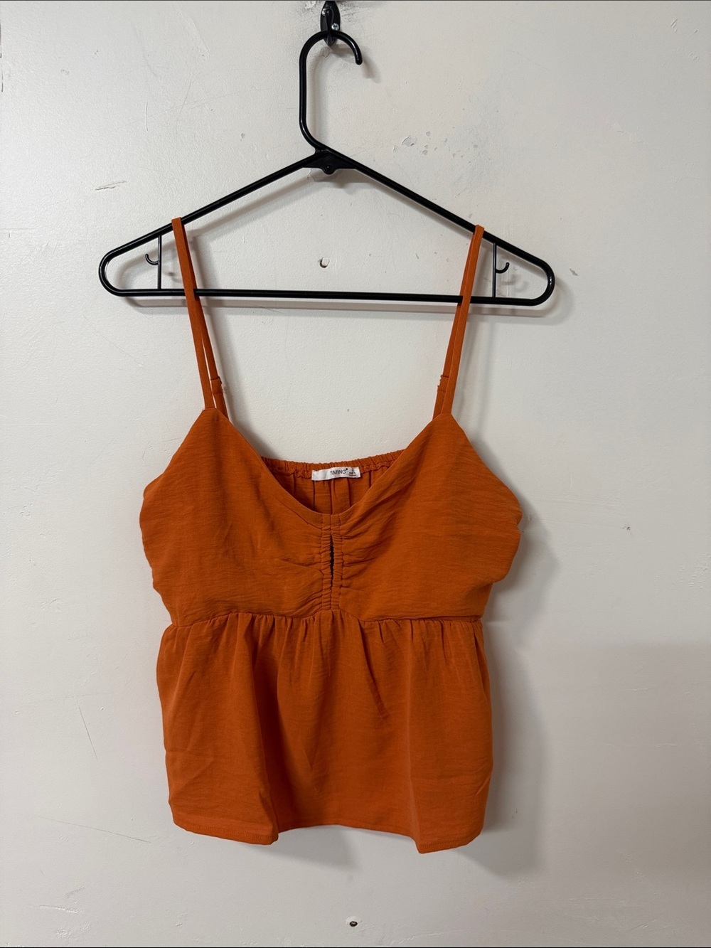 Timing Burnt Orange Spaghetti Strap Tank Top